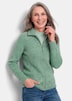 Melange-Cardigan mit Reißverschluss