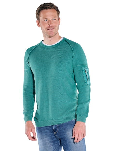 engbers Herren Pullover strukturiert , Tuerkis