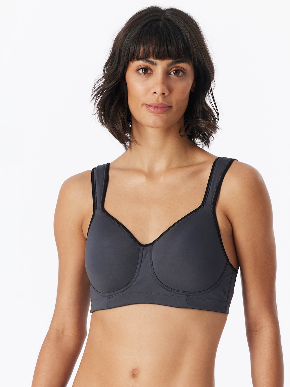 Schiesser Damen Sport-BH Softcup - anthrazit