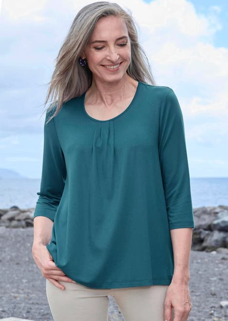 GOLDNER Shirt Elegant shirt van viscose-jersey