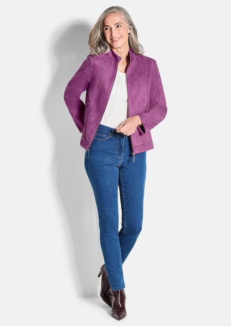 Elegante Veloursjacke mit Stehkragen