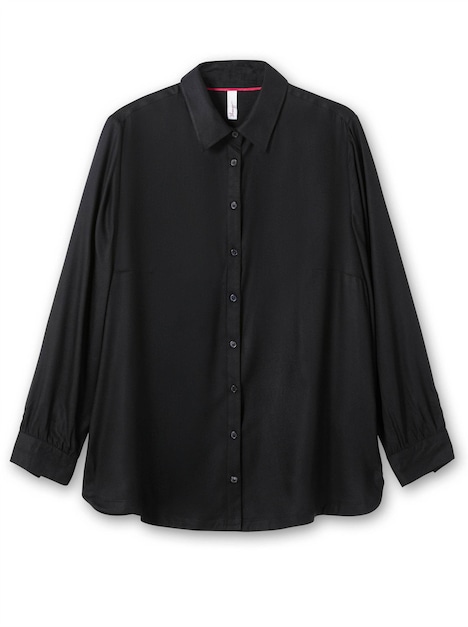 Hemdbluse Klassische Bluse aus Twillqualität Langarm Uni Hemdkragen