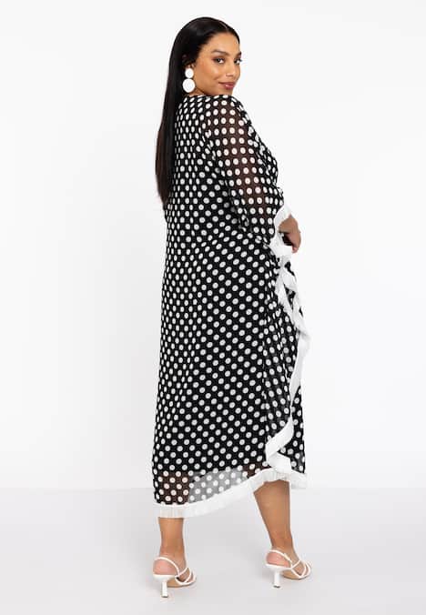 Kaftan met stippenprint