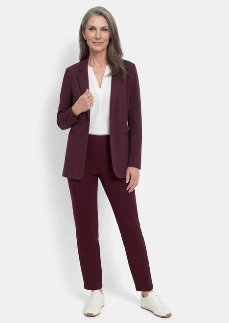 Damenblazer mit Reverskragen und Paspeltaschen