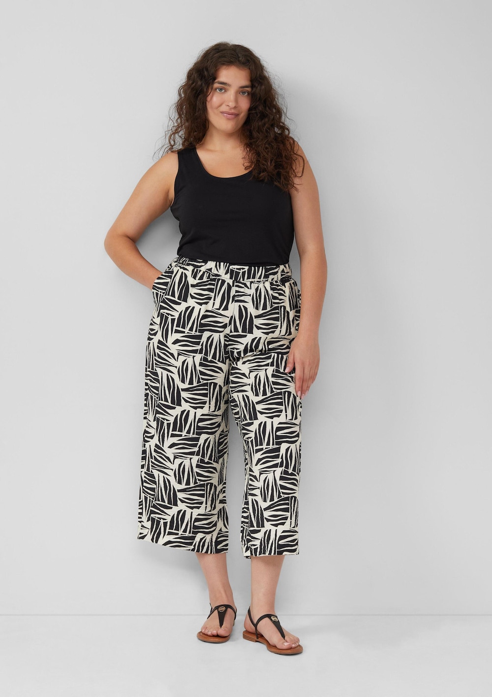 Culotte aus Viskosemix mit All-over-Print