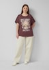 Gewaschenes Oversize-Shirt mit Frontprint