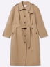 Trenchcoat Trenchcoat mit Kunstleder-Paspeln Umlegekragen