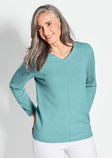 Kaschmirpullover mit V-Ausschnitt