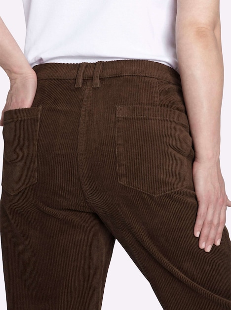 Cord-Hose Cordhose mit schmalem Bein normal Elastische Einsätze