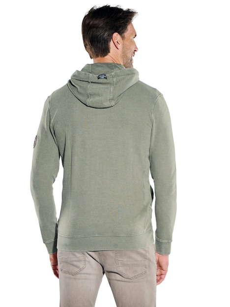 Herren Sweatjacke mit Kapuze , Khaki