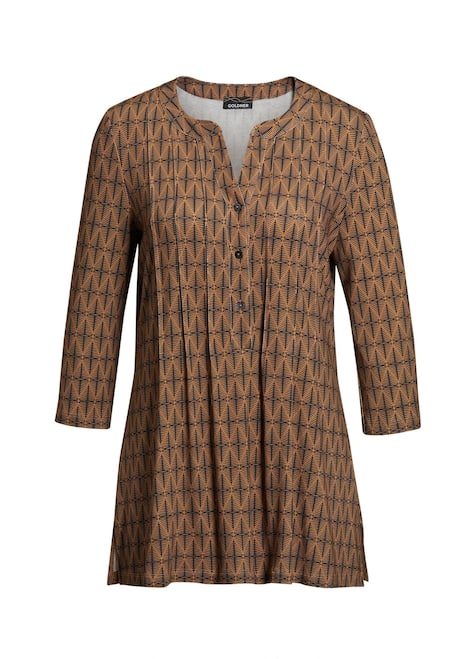 Figurschmeichelndes Drucktunika-Shirt