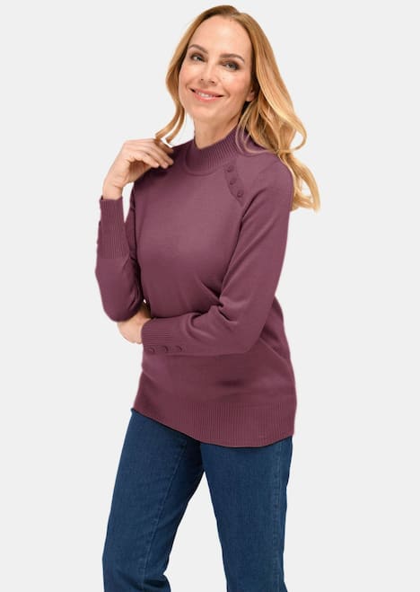 Pflegeleichter Pullover mit Stehbundkragen