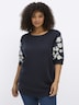 Kurzarm-Pullover Kurzarmpullover mit Blumenstickereien Kurzarm