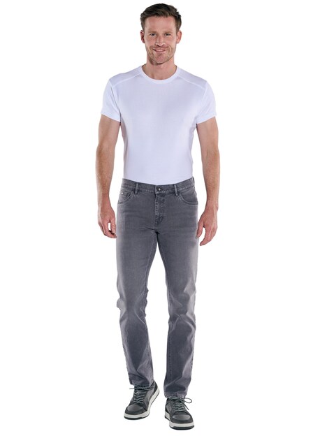 Herren Super-Stretch-Jeans regular , Grau