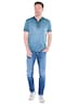 Herren Henley T-Shirt , Mittelblau
