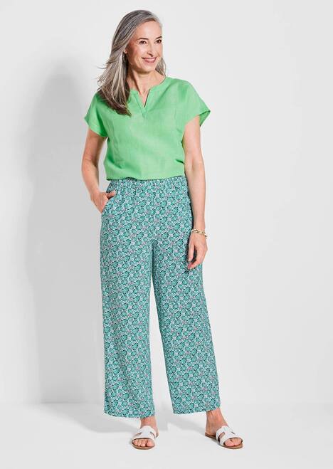 GOLDNER Gedessineerde broek VERA Gedessineerde broek VERA met wijde pijpen