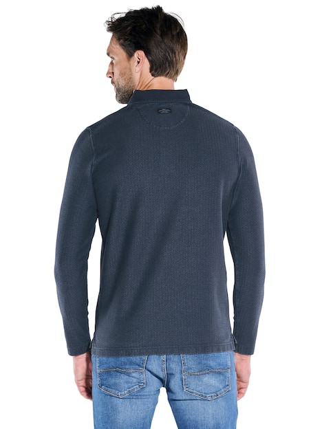 engbers Herren Langarm-Shirt mit Polokragen , Saphirblau