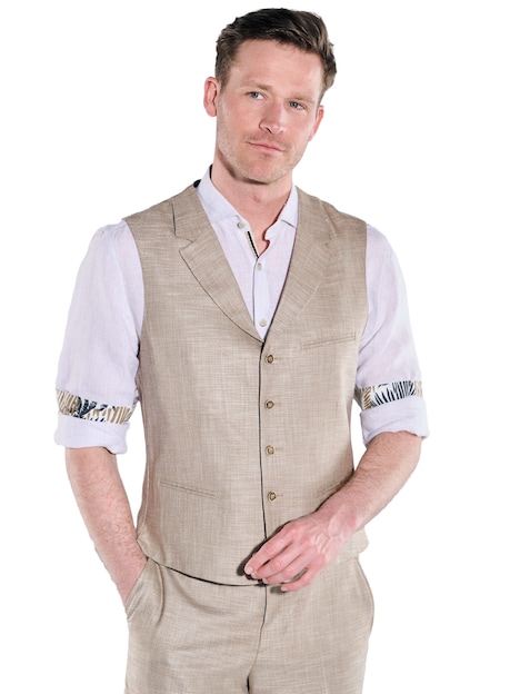 Herren Sakko-Weste slim fit , Beige