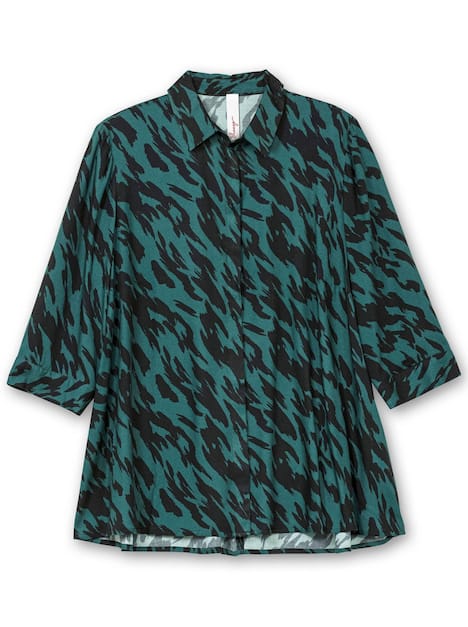 Longbluse 3/4-Arm Sonstiges Muster Hemdkragen