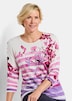 Florales Viskoseshirt mit Streifen