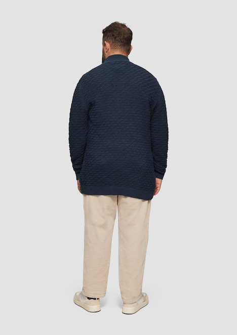 Strukturierter Pullover mit Half-Zip