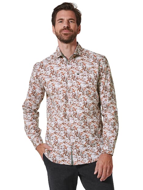 engbers Herren Langarm-Hemd gemustert , Rot