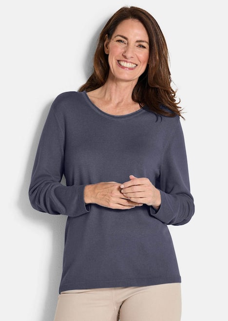 Edler Feinstrickpullover, V-Ausschnitt