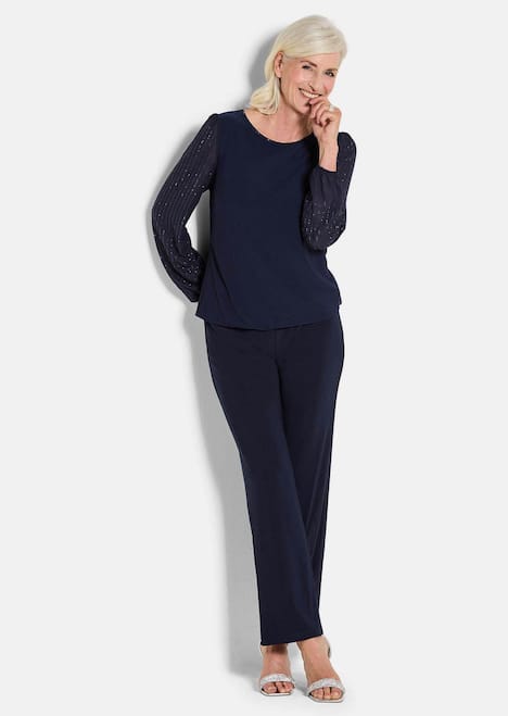 Edles Langarmoberteil, Glitzerärmel