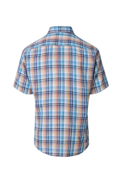 Leinenhemd Kurzarm kariert Casual Fit