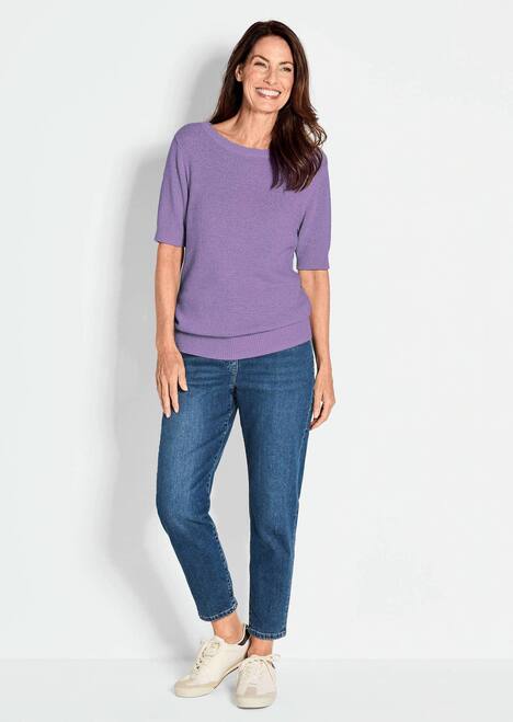 Pullover met verkoelend lintjesgaren