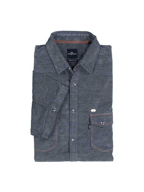 Herren Hemd uni , Saphirblau