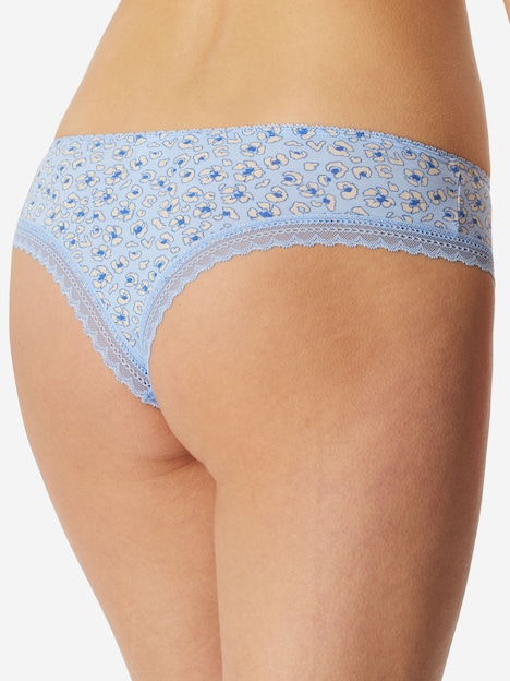 Schiesser Damen String Modern 3-Pack hellblau,blau,schwarz