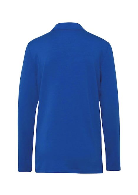 Langarm Poloshirt mit Schmuckband an Knopfleiste