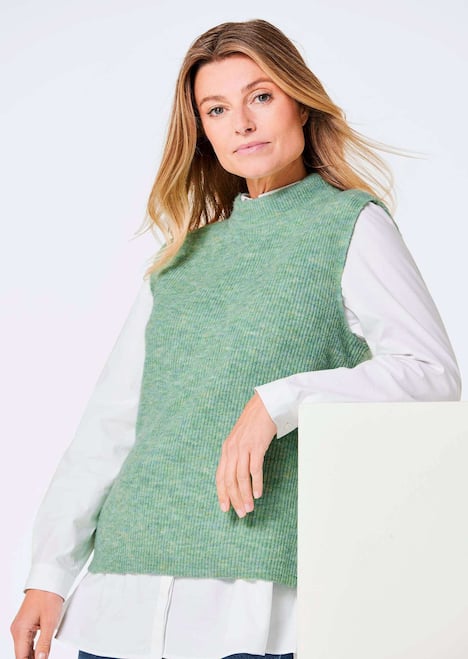 Edler Rippstrick Pullunder, Stehkragen