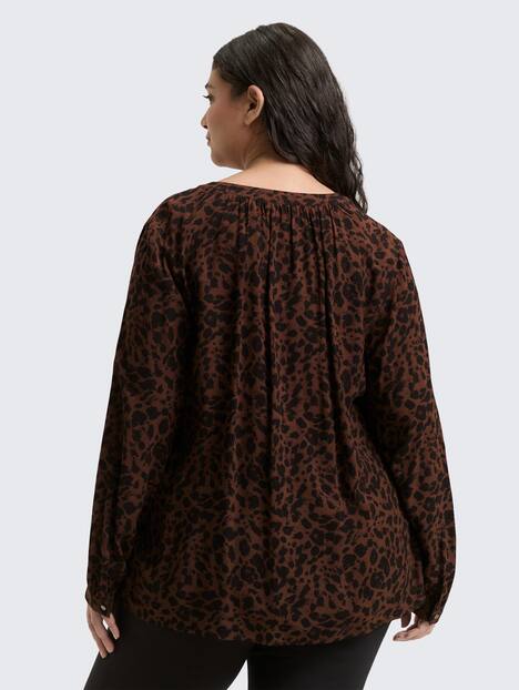 Bluse mit Leo-Print