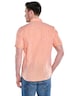Herren Kurzarm-Hemd aus Leinen , Orange