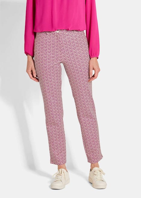 Slim Fit Printhose mit hohem Bund