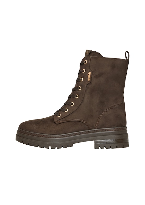 Stiefel in Leder-Optik mit Schnürung
