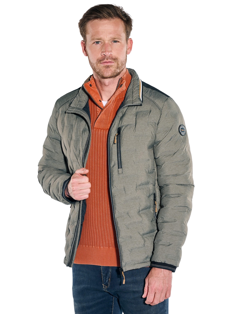 Herren Steppjacke , Khaki