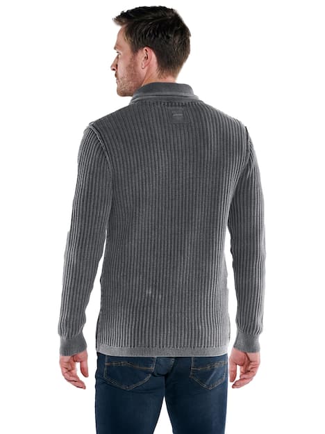 engbers Herren Pullover mit Schalkragen , Anthrazit