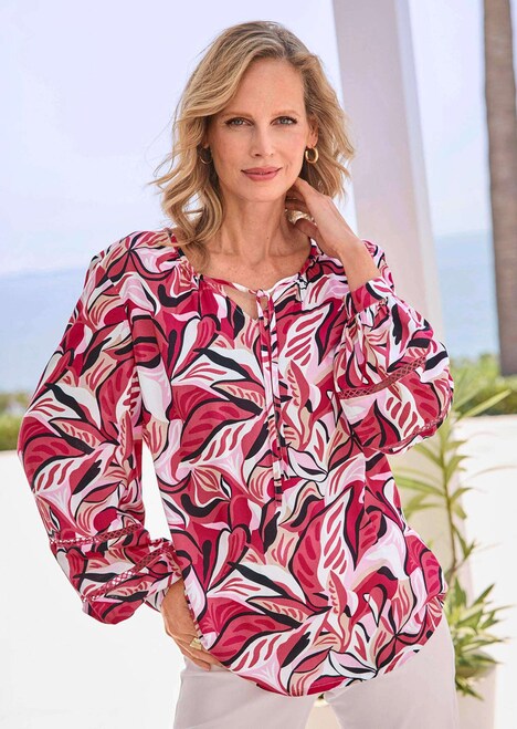 Viskosebluse mit floralem Muster