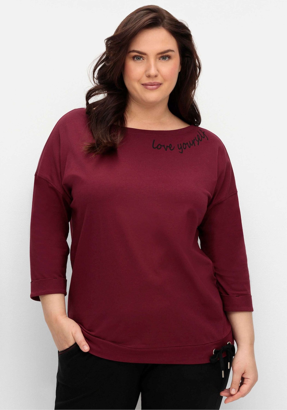 Langarmshirt Langarm Uni Ohne Kragen