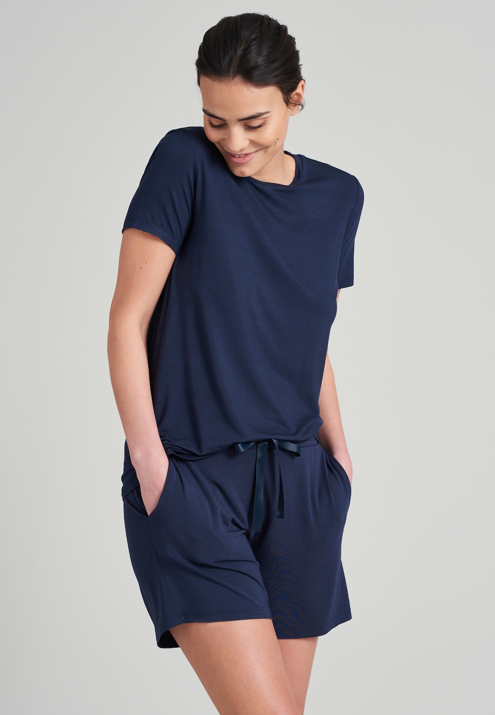 Schiesser Damen Hose kurz - blue - 46