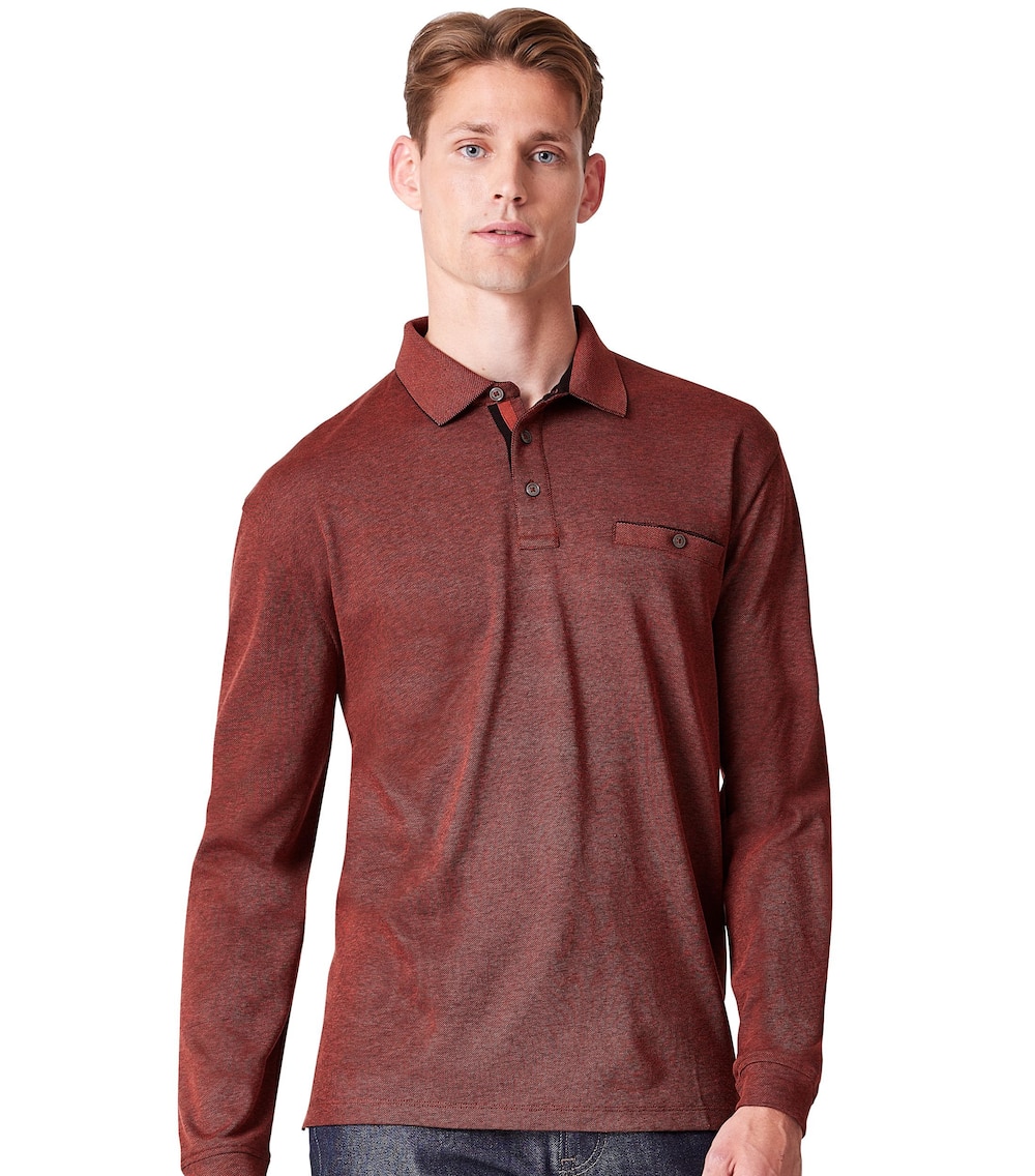 Polo-Shirt Langarm gestreift