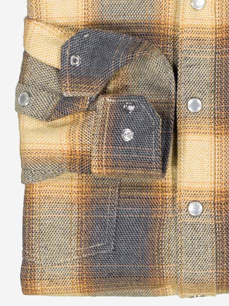 engbers Herren Langarm-Hemd kariert , Safrangelb