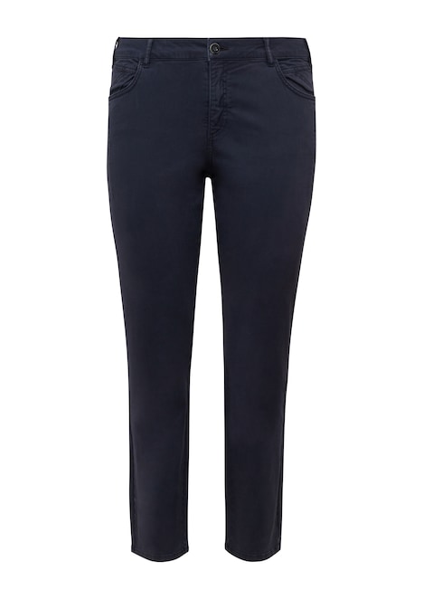 Gewaschene Hose im Slim Fit aus Baumwollsatin