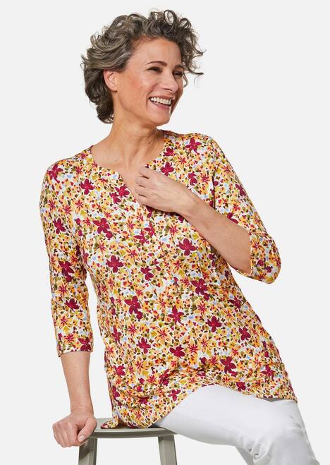 Figurschmeichelndes Drucktunika-Shirt
