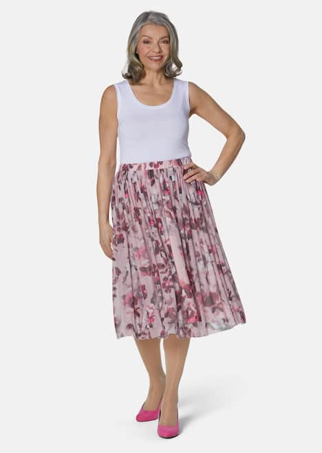 Luftiger Rock aus bedrucktem Mesh