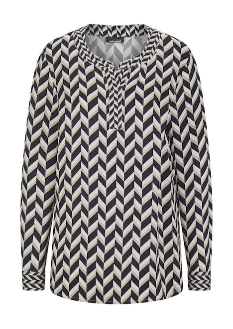 GOLDNER Blouse met print Gedessineerde blouse van viscose-satijn