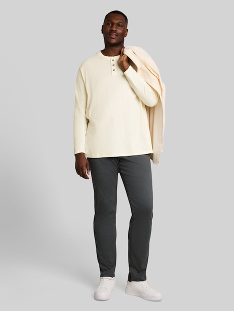 Henley Langarmshirt aus Baumwolle